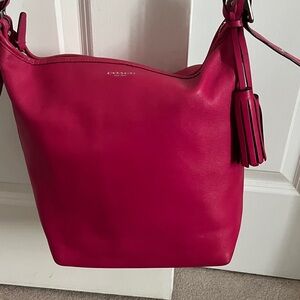 Coach Fuchsia Leather Shoulder Bag